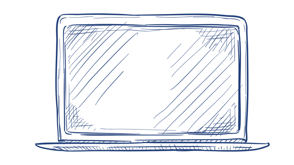 Illustration of a laptop representing website design and development services.